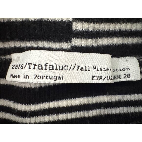 2/$30 ZARA Trafaluc Medium Black & White Striped Turtleneck Long Sleeve Top - Picture 4 of 15